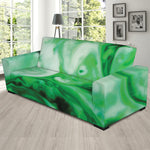 Green Acid Melt Print Sofa Slipcover