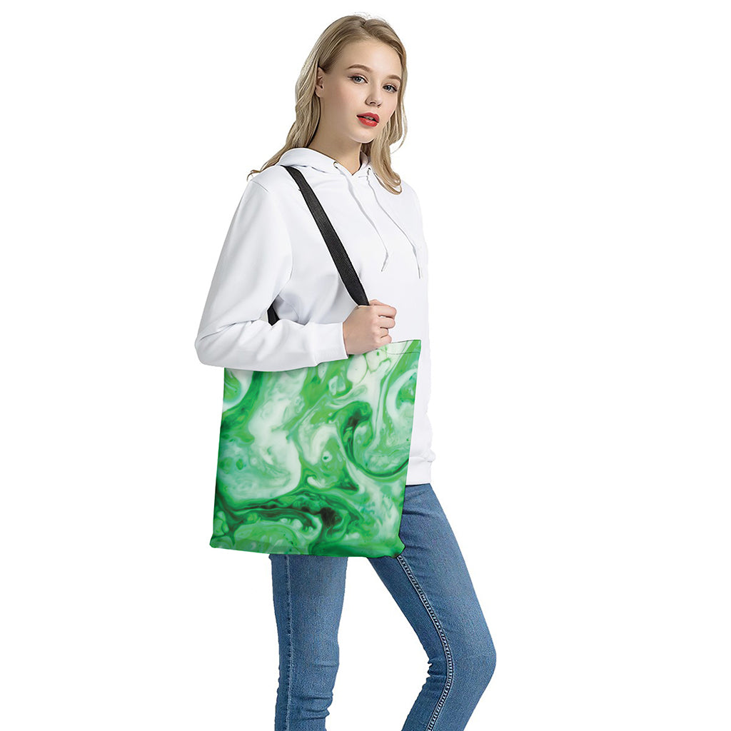 Green Acid Melt Print Tote Bag