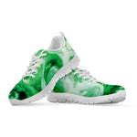 Green Acid Melt Print White Sneakers