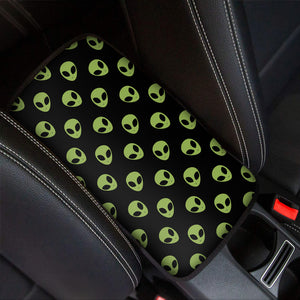 Green Alien Face Pattern Print Car Center Console Cover