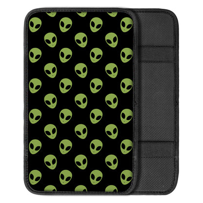 Green Alien Face Pattern Print Car Center Console Cover