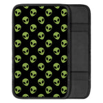 Green Alien Face Pattern Print Car Center Console Cover