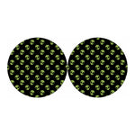 Green Alien Face Pattern Print Car Coasters