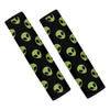 Green Alien Face Pattern Print Car Seat Belt Covers