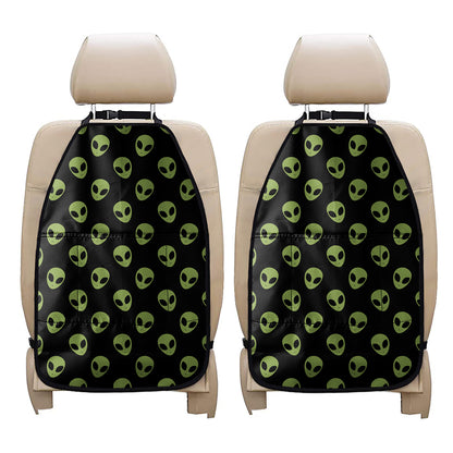 Green Alien Face Pattern Print Car Seat Organizers