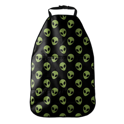 Green Alien Face Pattern Print Car Seat Organizers