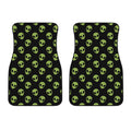 Green Alien Face Pattern Print Front Car Floor Mats