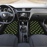 Green Alien Face Pattern Print Front Car Floor Mats