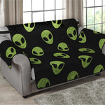 Green Alien Face Pattern Print Loveseat Protector