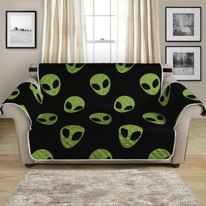 Green Alien Face Pattern Print Loveseat Protector