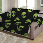 Green Alien Face Pattern Print Loveseat Protector