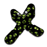 Green Alien Face Pattern Print Muay Thai Shin Guard