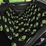 Green Alien Face Pattern Print Pet Car Back Seat Cover