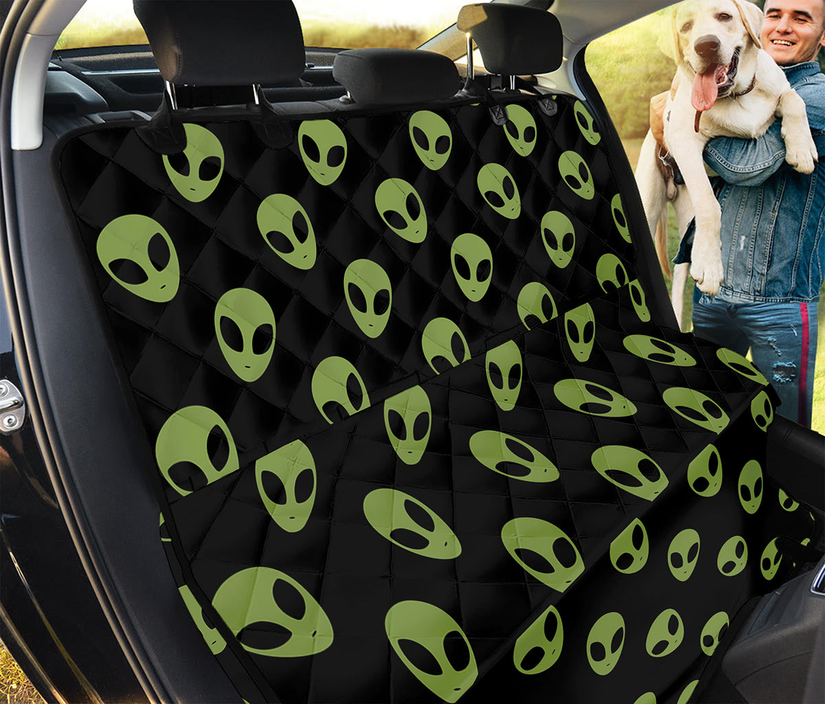 Green Alien Face Pattern Print Pet Car Back Seat Cover