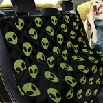 Green Alien Face Pattern Print Pet Car Back Seat Cover