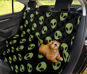 Green Alien Face Pattern Print Pet Car Back Seat Cover