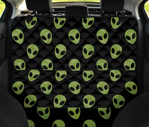 Green Alien Face Pattern Print Pet Car Back Seat Cover