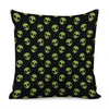 Green Alien Face Pattern Print Pillow Cover