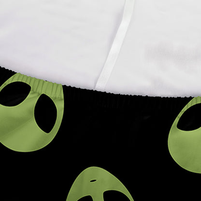 Green Alien Face Pattern Print Sofa Cover