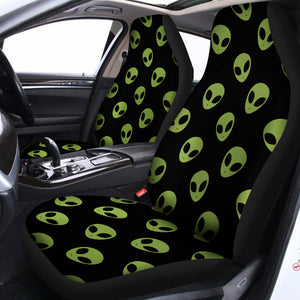 Green Alien Face Pattern Print Universal Fit Car Seat Covers