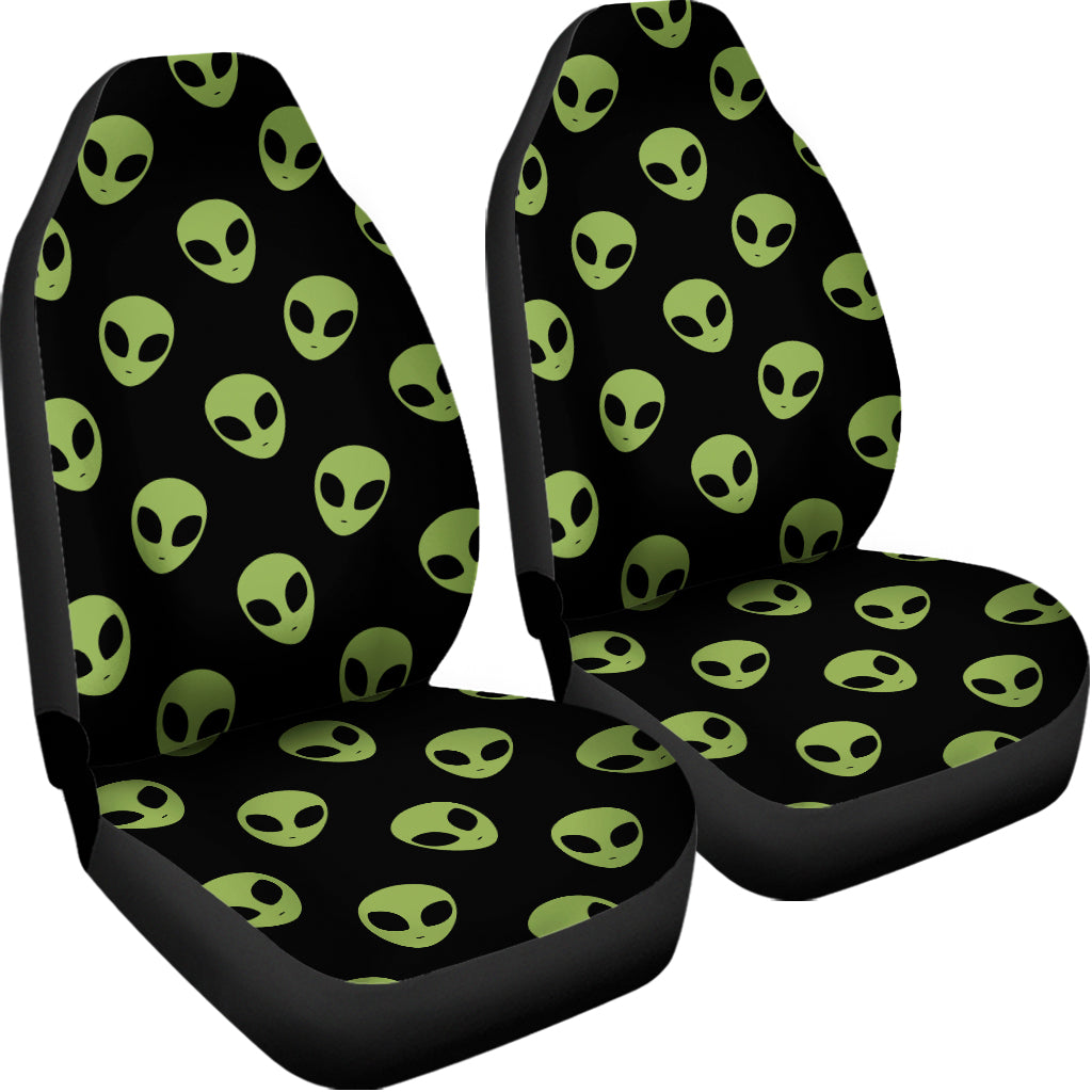 Green Alien Face Pattern Print Universal Fit Car Seat Covers