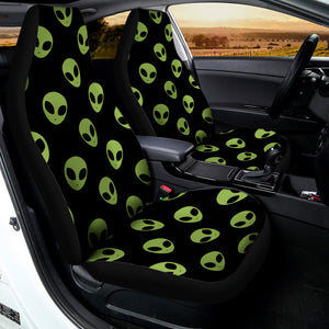 Green Alien Face Pattern Print Universal Fit Car Seat Covers