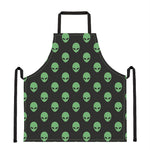 Green Alien Face Print Apron