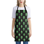 Green Alien Face Print Apron