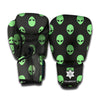 Green Alien Face Print Boxing Gloves