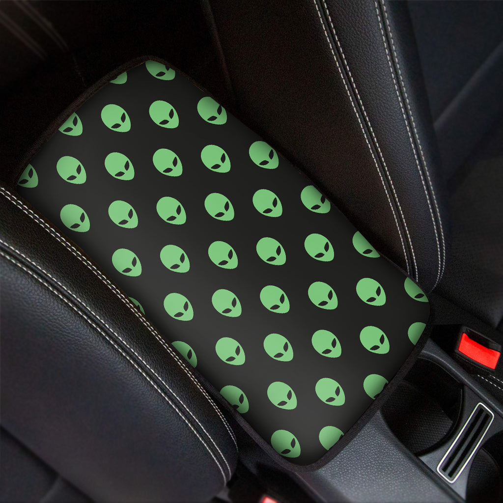 Green Alien Face Print Car Center Console Cover