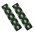 Green Alien Face Print Car Seat Belt Covers