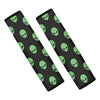 Green Alien Face Print Car Seat Belt Covers