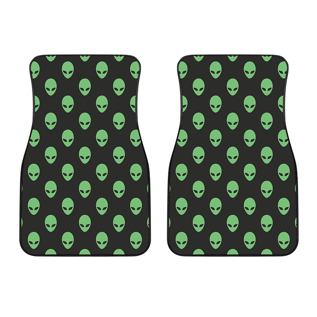 Green Alien Face Print Front Car Floor Mats