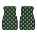 Green Alien Face Print Front Car Floor Mats