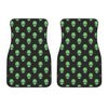 Green Alien Face Print Front Car Floor Mats