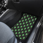 Green Alien Face Print Front Car Floor Mats