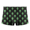 Green Alien Face Print Men's Boxer Briefs