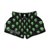 Green Alien Face Print Muay Thai Boxing Shorts