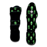 Green Alien Face Print Muay Thai Shin Guard