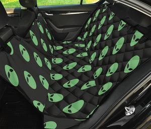 Green Alien Face Print Pet Car Back Seat Cover