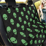 Green Alien Face Print Pet Car Back Seat Cover