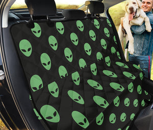 Green Alien Face Print Pet Car Back Seat Cover