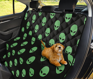 Green Alien Face Print Pet Car Back Seat Cover