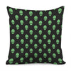 Green Alien Face Print Pillow Cover