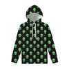 Green Alien Face Print Pullover Hoodie