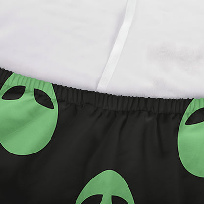 Green Alien Face Print Sofa Cover