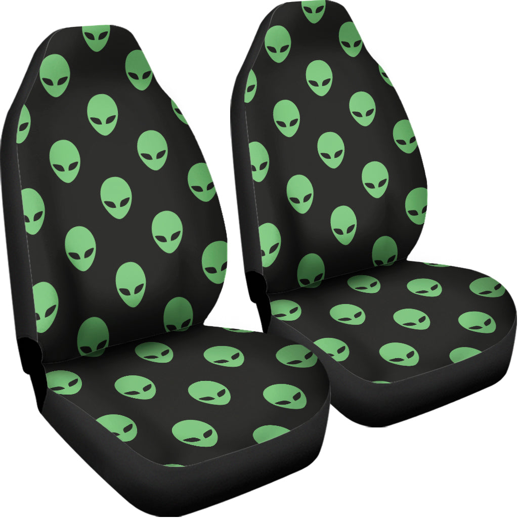 Green Alien Face Print Universal Fit Car Seat Covers