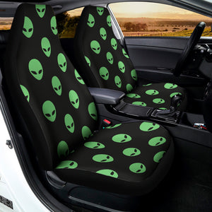 Green Alien Face Print Universal Fit Car Seat Covers