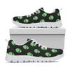 Green Alien Face Print White Sneakers