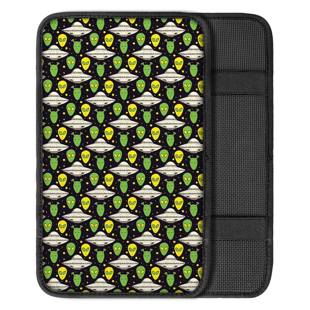 Green Alien UFO Space Print Car Center Console Cover